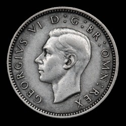 Gran Bretaña 6 Pence 1945 KM852 Ag EXC