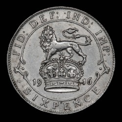 Gran Bretaña 6 Pence 1916 KM815 Ag UNC