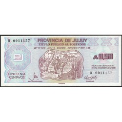 C011 Bono Jujuy 50 Centavos de Austral UNC