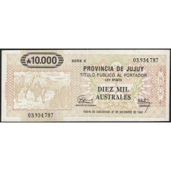 C025 Bono Jujuy 10000 Australes EXC-