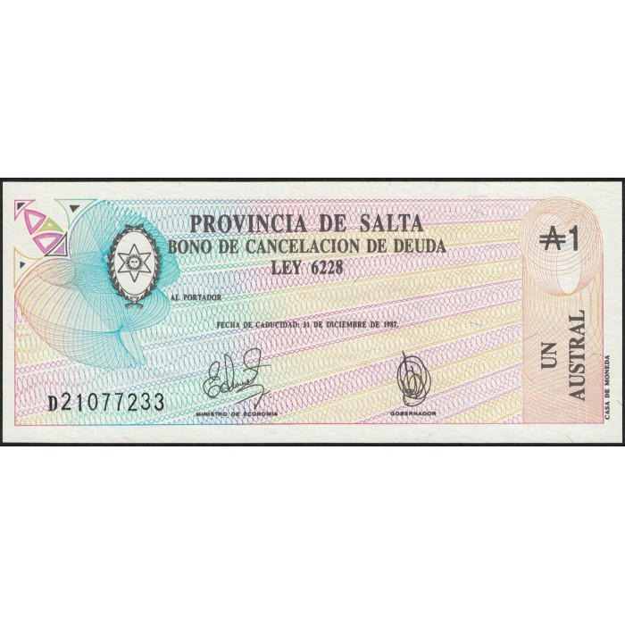 C055 Bono Salta 1 Austral UNC