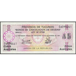 C105 Bono Tucuman 5 Australes UNC