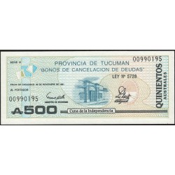 C122 Bono Tucuman 500 Australes UNC
