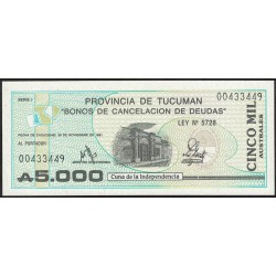 C123 Bono Tucuman 5000 Australes UNC