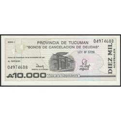 C132 Bono Tucuman 10000 Australes UNC