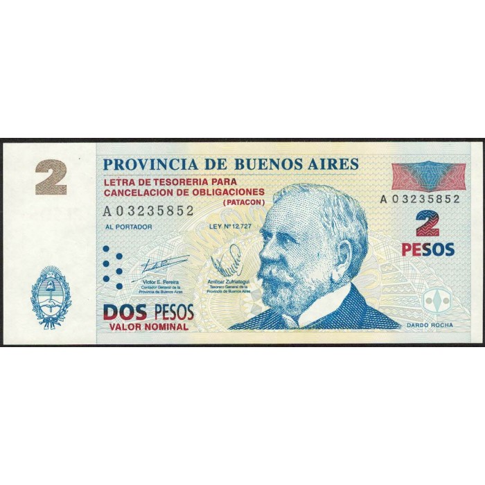 C212 Bono Provincia de Buenos Aires Patacon 2 Pesos EXC