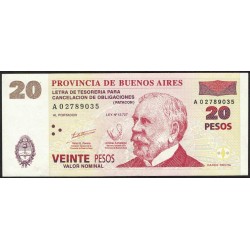 C220 Bono Provincia de Buenos Aires Patacon 20 Pesos EXC