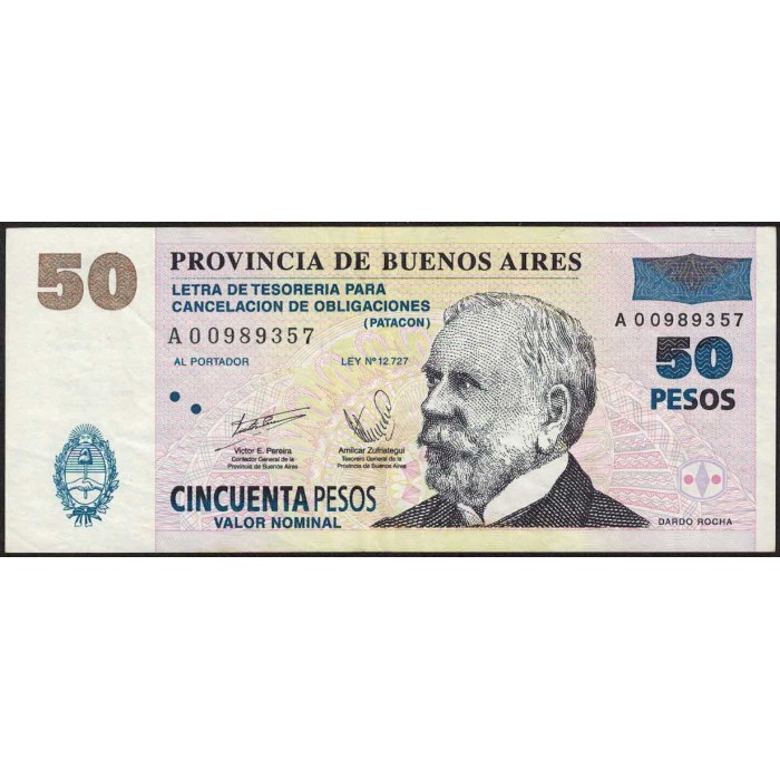 C223 Bono Provincia de Buenos Aires Patacon 50 Pesos MB