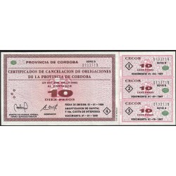 C264 Bono Provincia de Cordoba 10 Pesos CECOR UNC