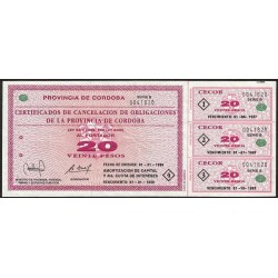 C266 Bono Provincia de Cordoba 20 Pesos CECOR EXC-