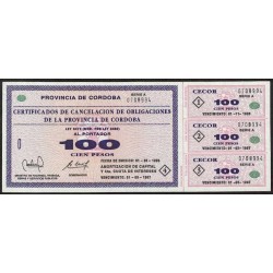 C271 Bono Provincia de Cordoba 100 Pesos CECOR EXC