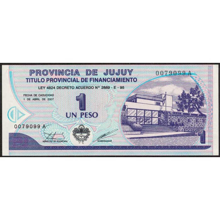 C355 Bono Provincia de Jujuy 1 Peso UNC