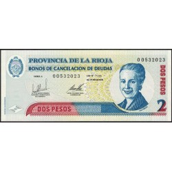 C359 Bono Provincia de La Rioja 2 Pesos Eva Peron EXC-