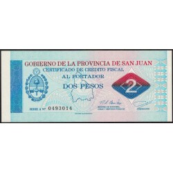 C425 Bono Provincia de San Juan 2 Pesos UNC