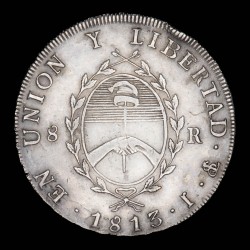Argentina 8 Reales 1813/3 CJ4.1.25 Ag MB+