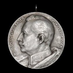 Alemania Medalla 25 Años de la Coronacion del Kaiser en Prussia año Ag EXC