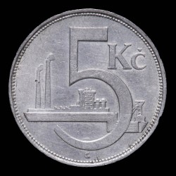 Checoslovaquia 5 Coronas 1928 KM11 Ag EXC