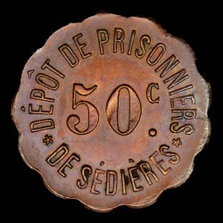 Francia Token 50 Centavos 1916 Prision de Sedieres EXC