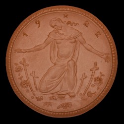 Alemania Sajonia Medalla 1922 de Porcelana Meissen UNC
