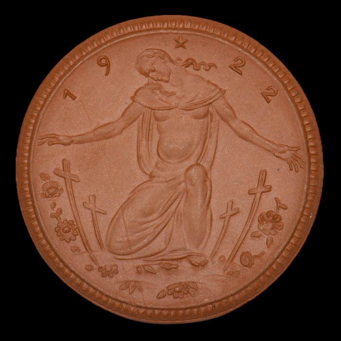 Alemania Sajonia Medalla 1922 de Porcelana Meissen UNC