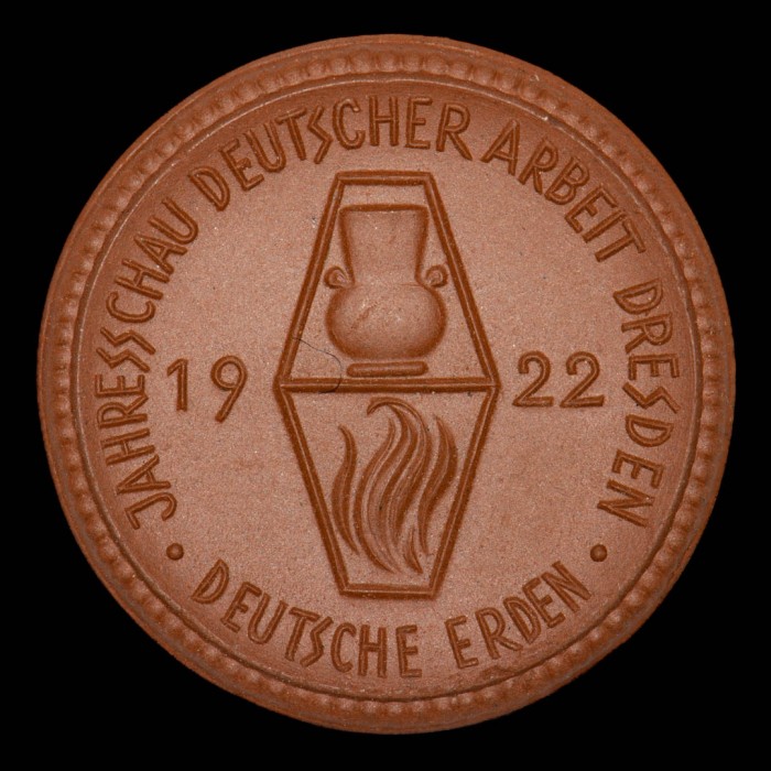 Medalla Dresden exposicion del trabajo porcelana Meissen UNC