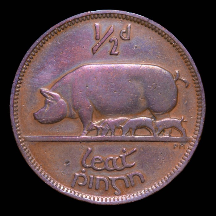 Irlanda 1/2 Penny 1928 KM2 Cobre MB+