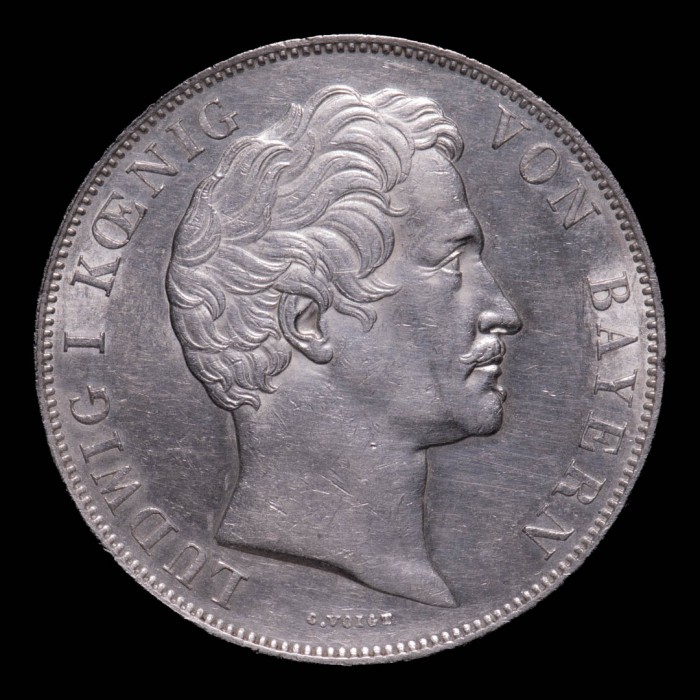 Alemania Bavaria 2 Gulden 1845 KM819 Ag UNC