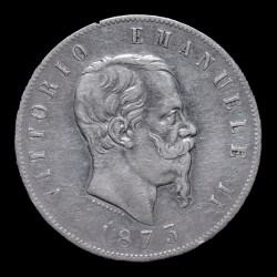 Italia 5 Liras 1873 KM8.3 Ag MB