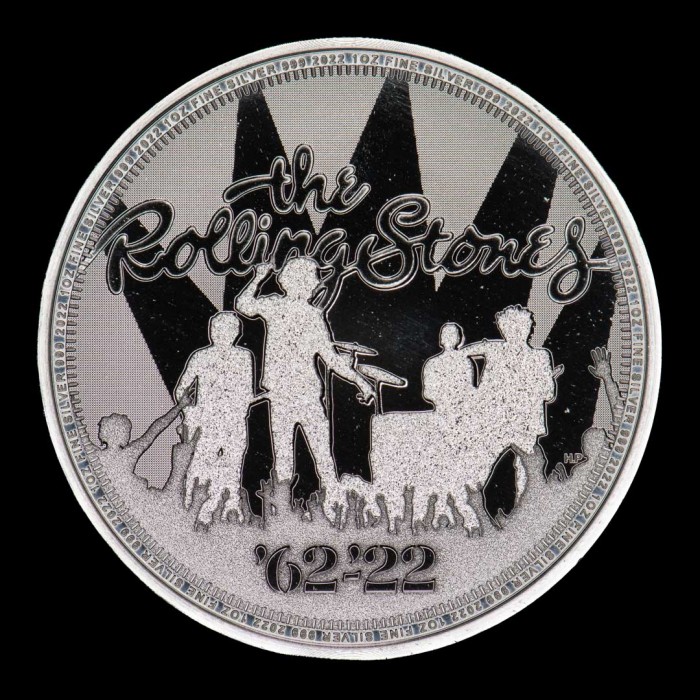 Reino Unido 2 Libras 2022 Rolling Stones Ag 1Oz Proof UNC