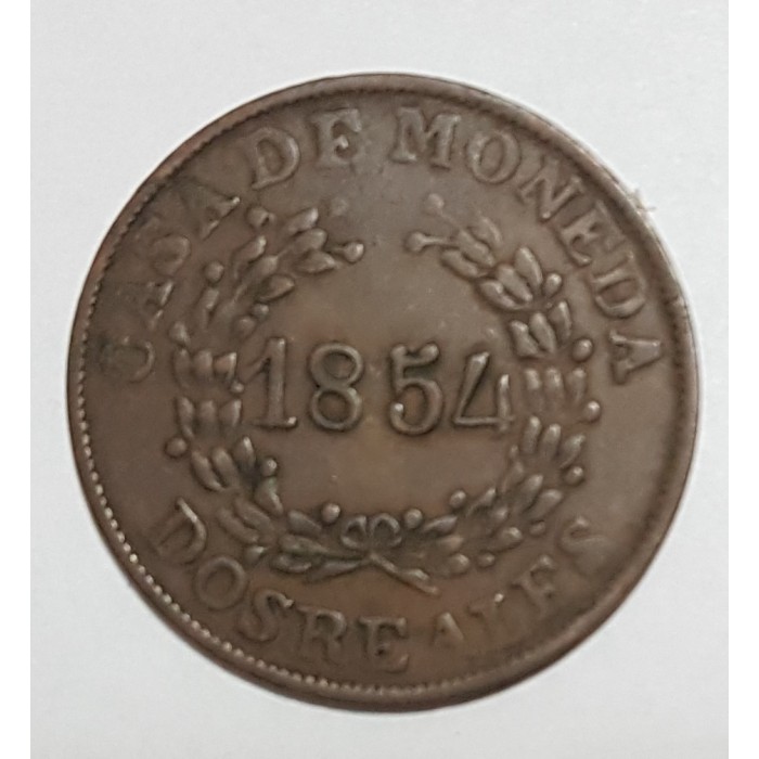 Buenos Aires 2 Reales 1854, A-5 R-4 CJ:19.2.4