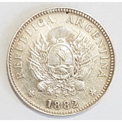 Argentina 20 Centavos 1882 CJ:19.1 Con Errores de Acuñacion