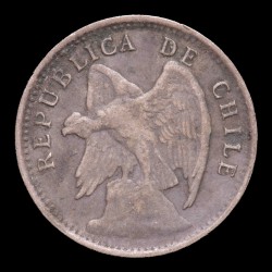 Chile 10 Centavos 1920 KM156.2a Ag MB