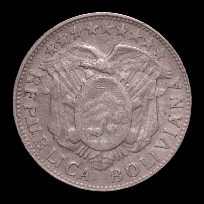 Bolivia 50 Centavos 1903 MM KM175.1 Ag MB