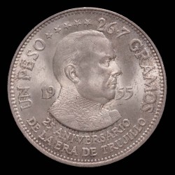 Republica Dominicana 1 Peso 1955 KM23 Trujillo Ag UNC