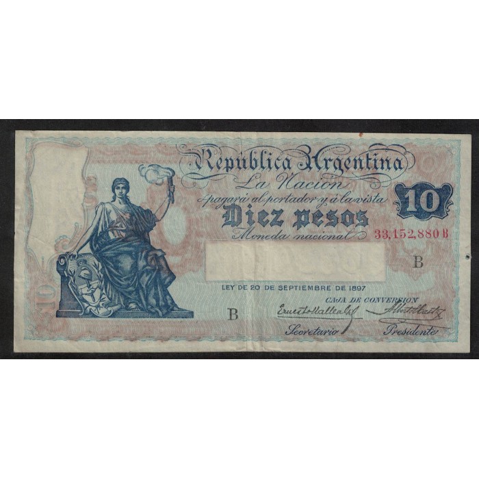 B1629 Caja de Conversion 10 Pesos 1929