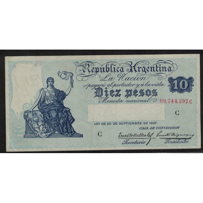 B1634 Caja de Conversion 10 Pesos 1934