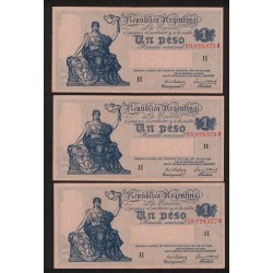 B1818 1 Peso Ley 12.155 1939 Numeros Correlativos