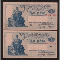 B1819 1 Peso Ley 12.155 1940 Numeros Correlativos