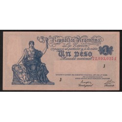 B1830 1 Peso Ley 12.155 1946 UNC