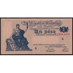 B1832 1 Peso Ley 12.155 1947 UNC
