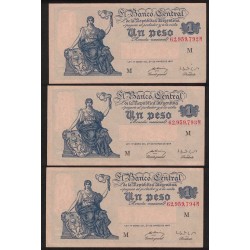 B1838 1 Peso Ley 12.692 1949 Numeros Correlativos UNC