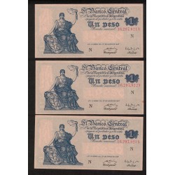 B1841 1 Peso Ley 12.962 1951 Numeros Correlativos