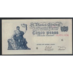 B1869 5 Pesos Leyes 12.962 y 13.571 1956