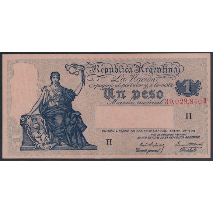 B1818 1 Peso Ley 12.155 1939