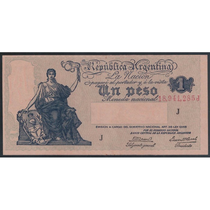 B1826 1 Peso Ley 12.155 1944 UNC