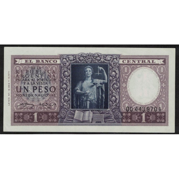 B1908 1 Peso Leyes 12.962 y 13.571 1952 UNC