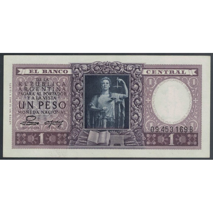 B1911 1 Peso Leyes 12.962 y 13.571 1953 UNC