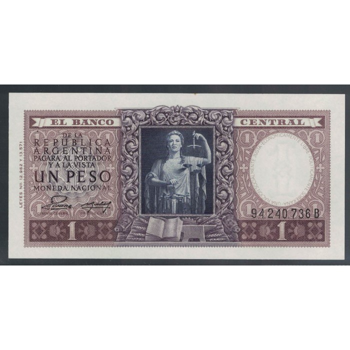 B1912 1 Peso Leyes 12.962 y 13.571 1954 UNC