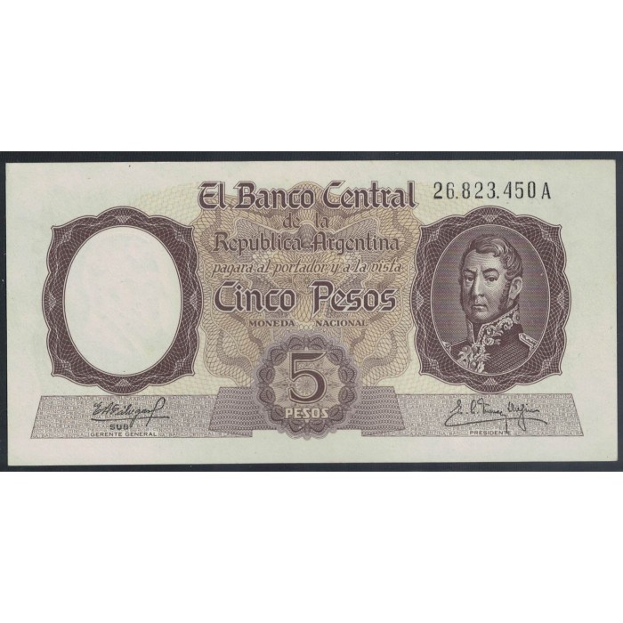 B1923 5 Pesos 1960 UNC