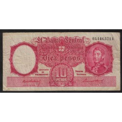 B1927 10 Pesos Ley 12155 1942 Firmas en Rojo